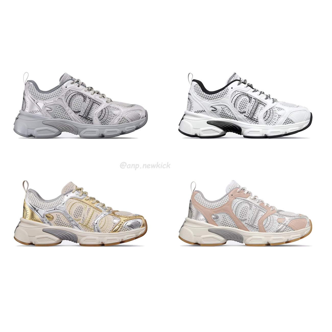 Dior Chrono Sports Shoes With Mesh Fabric And Faux Leather Trim (1) - www.newkick.vip